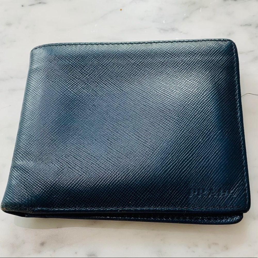 Prada navy blue wallet